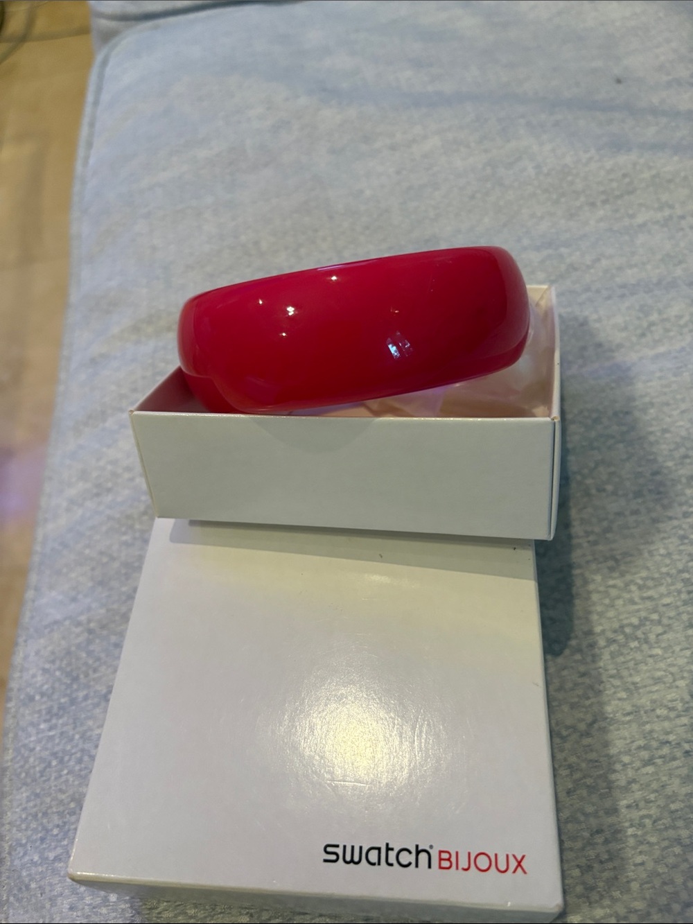 Swatch Bright Pink Resin Bracelet Watch Bangle